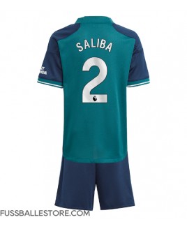 Günstige Arsenal William Saliba #2 3rd trikot Kinder 2023-24 Kurzarm (+ Kurze Hosen)